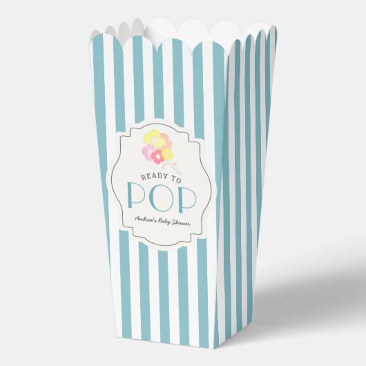 Bereit zum Pop Blue Stripe Boy Baby Duschkabine Po Geschenkschachtel (Vorderseite)