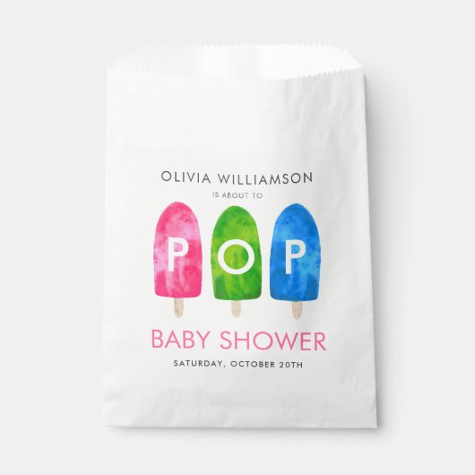 Bereit zum Pop bunt Popsicle Baby Dusche Geschenktütchen (Vorderseite)