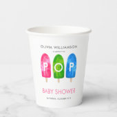 Bereit zum Pop bunt Popsicle Baby Dusche Pappbecher (Rückseite)