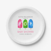 Bereit zum Pop bunt Popsicle Baby Dusche Pappteller (Vorderseite)