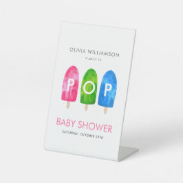 Bereit zum Pop bunt Popsicle Baby Dusche Sockelschild
