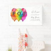 Bereit zum Pop Eiscreme Gradient Pink Babydusche Banner (Insitu)