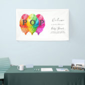 Bereit zum Pop Eiscreme Gradient Pink Babydusche Banner (Messeveranstaltung)