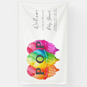 Bereit zum Pop Eiscreme Gradient Pink Babydusche Banner (Vertikal)