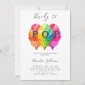 Bereit zum Pop Eiscreme Gradient Pink Babydusche Einladung (Vorderseite)