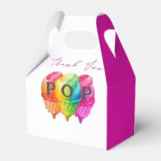 Bereit zum Pop Eiscreme Gradient Pink Babydusche Geschenkschachtel (Rückseite)