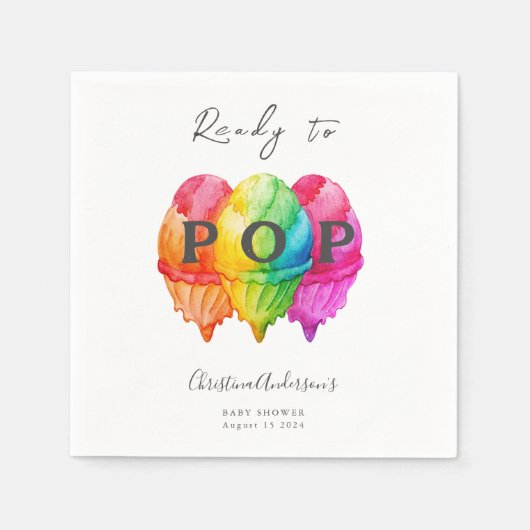 Bereit zum Pop Eiscreme Gradient Pink Babydusche Serviette (Vorderseite)