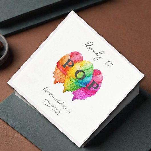 Bereit zum Pop Eiscreme Gradient Pink Babydusche Serviette