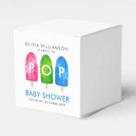 Bereit zum Pop farbenfrohe Blue Baby Dusche Geschenkschachtel