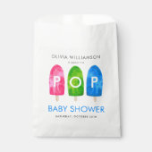 Bereit zum Pop farbenfrohe Blue Baby Dusche Geschenktütchen (Vorderseite)