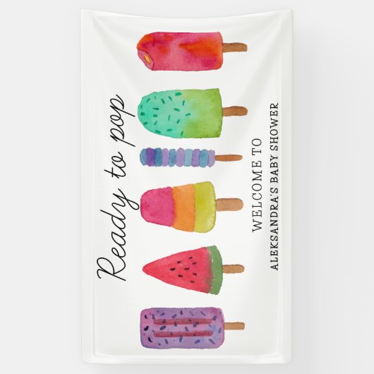 Bereit zum Pop farbenfrohe Kinderdusche Banner (Vertikal)