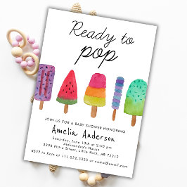 Bereit zum Pop farbenfrohe Kinderdusche Einladung