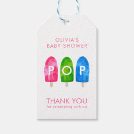Bereit zum Pop farbenfrohe Pink Baby Dusche Geschenkanhänger