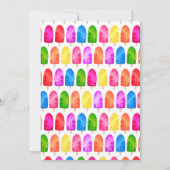 Bereit zum Pop farbenfrohe Popsicle Blue Baby Dusc Einladung (Rückseite)