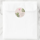 Bereit zum Pop Girl Balloon Cactus Green Baby Show Runder Aufkleber (Tasche)