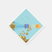 Bereit zum Pop Gold Champagne Baby Blue Dusche Serviette (Ecke)