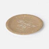 Bereit zum Pop Gold Hearts Babydusche Rustikale Kr Pappteller (Schrägansicht)