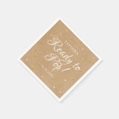 Bereit zum Pop Gold Hearts Confetti Babydusche Serviette (Ecke)