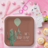 Bereit zum Pop Green Balloon Cactus Terracotta Bab Pappteller (Party)