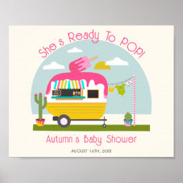 Bereit zum Pop Ice Pop Truck Girl Babydusche Poster