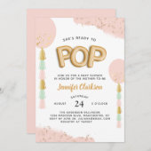 "Bereit zum Pop" Kinderduschballons Einladung (Vorne/Hinten)