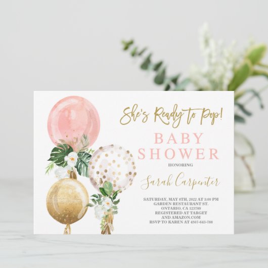 Bereit zum Pop Kinderdusche Einladung (Stehend Vorderseite)