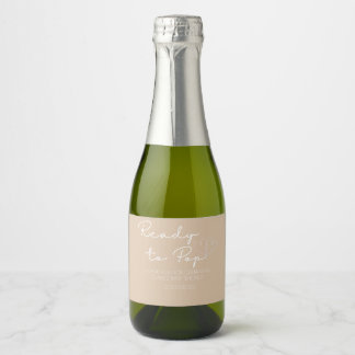 "Bereit zum Pop" Mini-Prosecco-Etiketten Schaumweinetikett