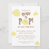 Bereit zum Pop Niedliche Popcorn Babydusche Einladung (Vorderseite)