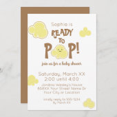 Bereit zum Pop Niedliche Popcorn Babydusche Einladung (Vorne/Hinten)