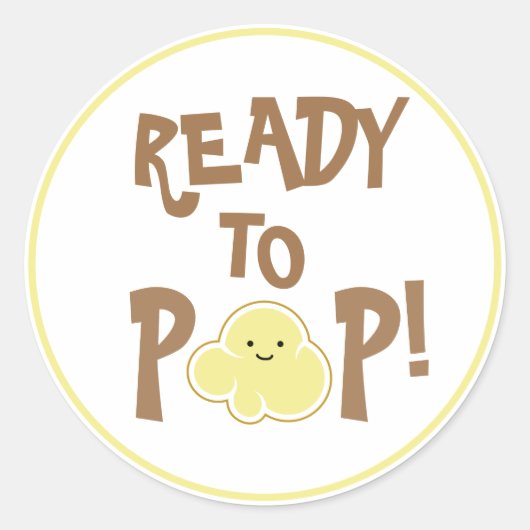 Bereit zum Pop Niedlicher Popcorn-Kernel Runder Aufkleber (Vorderseite)