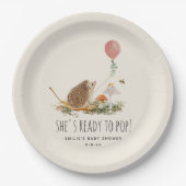 Bereit zum Pop Pilze Igel Balloon Girl Class Pappteller (Vorderseite)