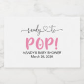 Bereit zum Pop Pink Mini Sparkling Weinflasche Eti Schaumweinetikett (Einzelnes Label)