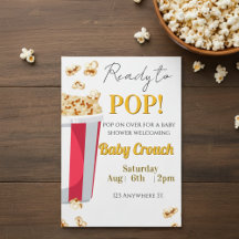 Bereit zum POP! Popcorn-Baby-Einladung