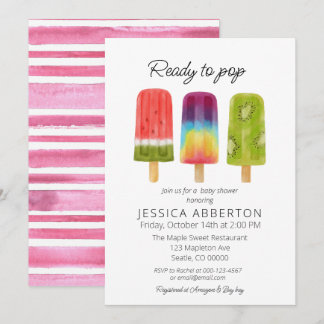 Bereit zum Pop Popsicle Baby Dusche Einladung