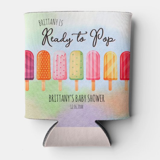 Bereit zum Pop Popsicle Baby Dusche Gefallen Dosenkühler (Vorderseite)