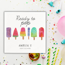Bereit zum Pop Popsicle Baby Dusche Party Serviette