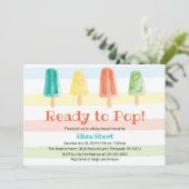 Bereit zum Pop Popsicle Summer Baby Dusche Einladung (Stehend Vorderseite)