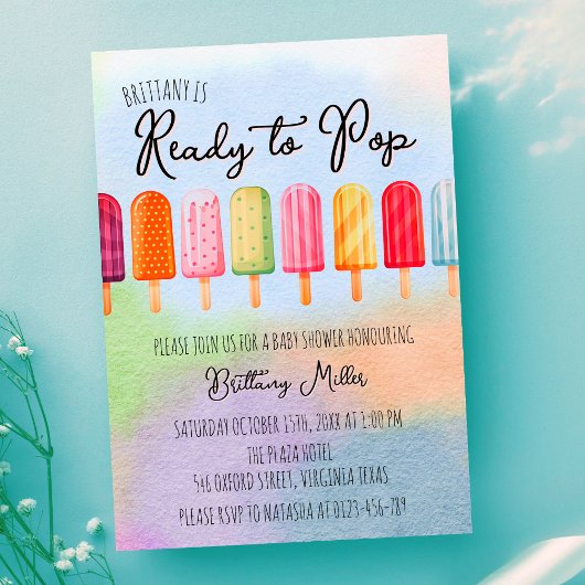 Bereit zum Pop Popsicle Summer Baby Dusche Einladung