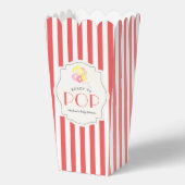 Bereit zum Pop Red Stripe Baby Dusche Popcorn Geschenkschachtel (Vorderseite)