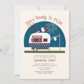 Bereit zum Pop Red White Blue Patriotic Baby Dusch Einladung (Vorderseite)