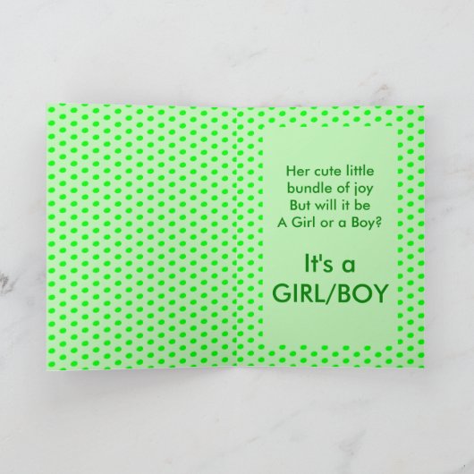 Bereit zum Pop schwangere grüne Erbse Karte (Innenseite)