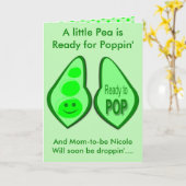 Bereit zum Pop schwangere grüne Erbse Karte (Gelbe Blume)
