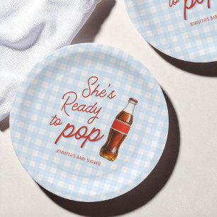 Bereit zum Pop Soda Pop Cola Boy Babydusche Pappteller
