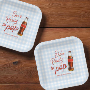 Bereit zum Pop Soda Pop Cola Boy Babydusche Pappteller