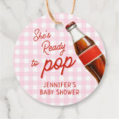Bereit zum Pop Soda Pop Cola Girl Babydusche Geschenkanhänger (Rückseite)