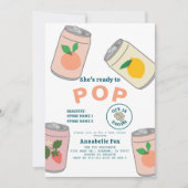 Bereit zum Pop Soda Pop Dosen Pink Girl Babydusche Einladung (Vorderseite)