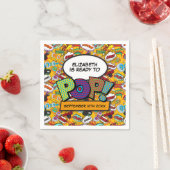 Bereit zum Pop Spaß Modernes Comic Buchen Kinderdu Serviette (Beispiel)