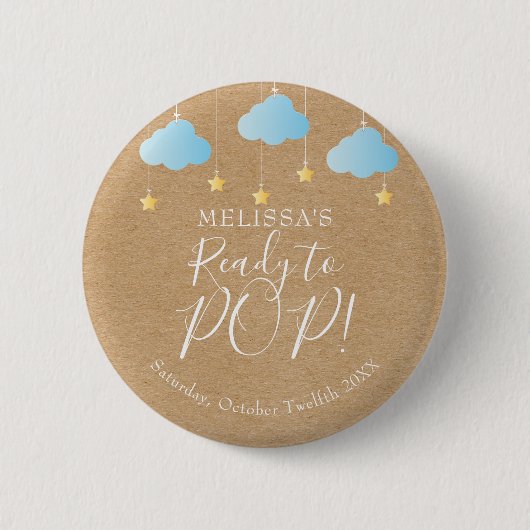 Bereit zum POP Twinkle Twinkle Blue Rustic Kraft Button (Vorderseite)