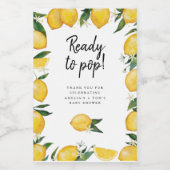 Bereit zum Pop, Zitrone Babydusche Weinetikett (Einzelnes Label)