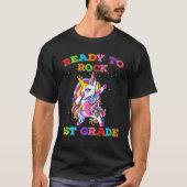 Bereit zum Rock 1. Grade Dabbing Einhorn zurück zu T-Shirt (Vorderseite)